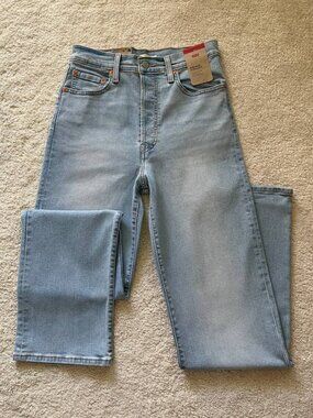 NWT Levi's Ribcage Straight Full Length High Rise Jeans Size 29/32